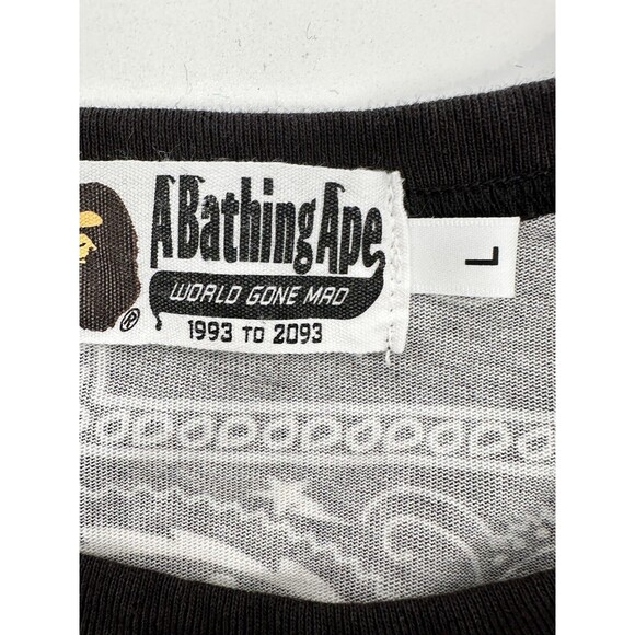 Bape Bandana Print Tee Black L  Lightly USED see all pics and measurements - Picture 7 of 15